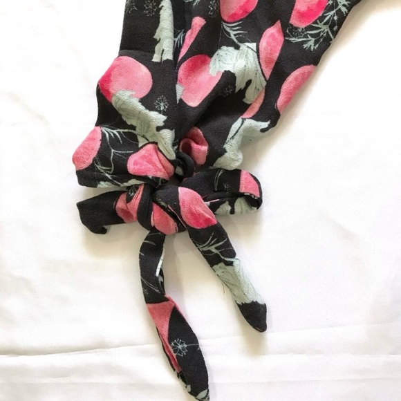 Free People Freshly Squeezed Knit Oversized Blouse Tie Sleeves Button Front XS - Picture 6 of 12